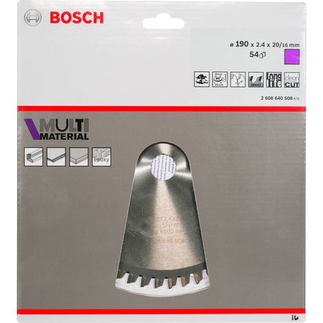 Hoja de sierra circular MM MU H 190x20-54  BOSCH 2608640508