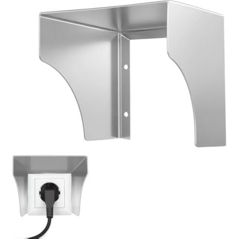 Protection Contre la Pluie en Acier Inoxydable, Sonnette de Porte Protection Contre la Pluie Boîtier de Protection des Interrupteurs Protection de Prise Murale pour Maison Extérieur, 125 mm (1/3)