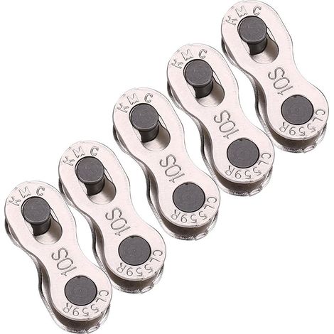 Chaîne antivol 10 compartiments, 5 paires antivol chaîne de vélo maillon de chaîne de vélo maillon de chaîne de vélo pour chaîne 6, 7, 8, 10 vitesses (10 vitesses) (1/5)