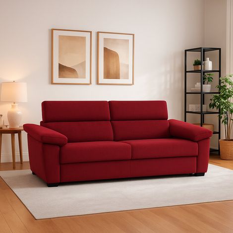 Zweisitzer-Sofa Gorreto, abziehbar, wasserabweisend, Made in Italy, waschbar, 205x95x100h cm, Rot (1/5)