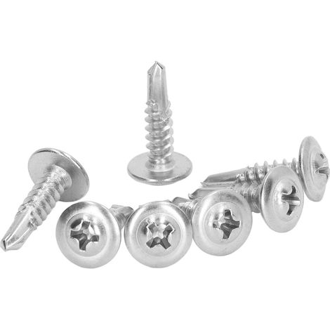 Vis à bois acier inox 410 tête fraisée large pour mécanique 4.8x19mm 100 pcs (1/5)