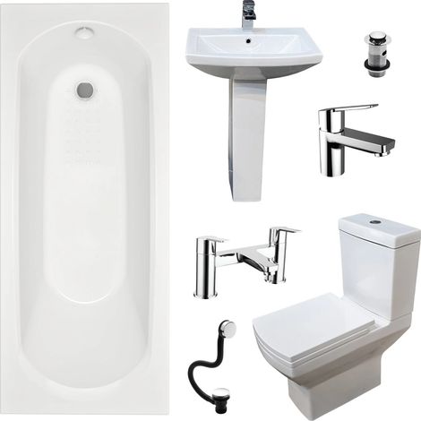 Complete Bathroom Suite Imelda 1675mm Bath Amara Square Toilet Basin Xtreme Taps (1/5)
