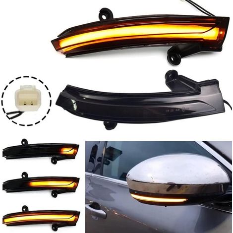 Lentille fumée Feu clignotant séquentiel dynamique LED Marqueur latéral Rétroviseur Clignotant pour Renault Megane 4 IV Talisman Clio 5 V