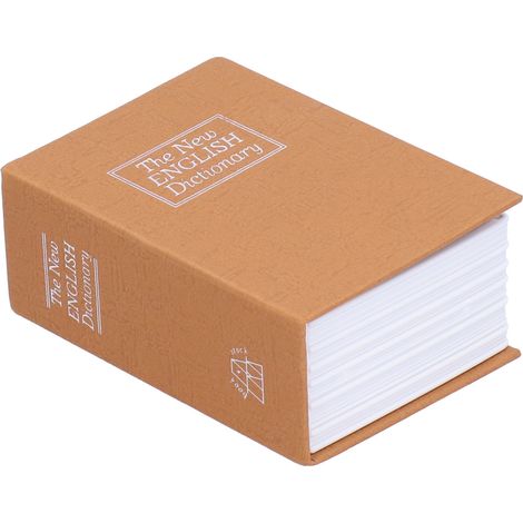 Mini Coffre Fort Faux Livre Jaune Sécurisé Boîte à Argent et Bijoux avec Serrure et Clés pour Maison Bureau en Papier Texturé Acier Inoxydable 11.5x8x4.5 cm 1 Coffre 2 Clés (1/5)