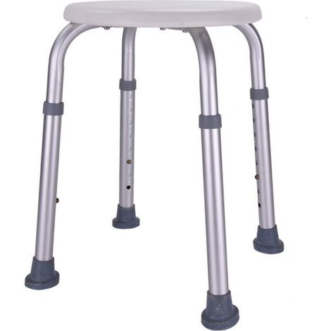 Tabouret De Douche - Aluminium Et Plastique - Hauteur Réglable Antidérapant - Salle De Bain WC - 1 Pièce