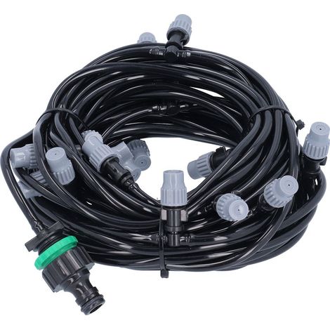 15m / 49.2ft 4/7 Système de tuyau de tube d'irrigation avec 20 têtes de pulvérisateur de brumisation pour la terrasse de l'agriculture de jardin (1/5)