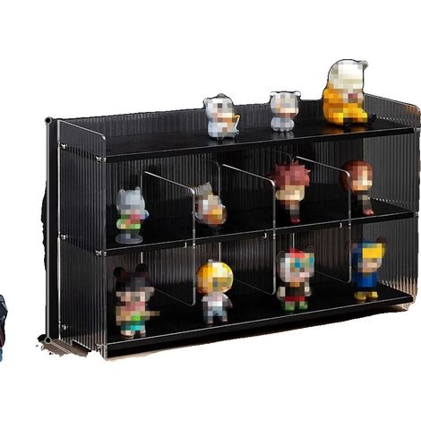 Espositore a 3 livelli con divisori regolabili, colore nero. (1/2)