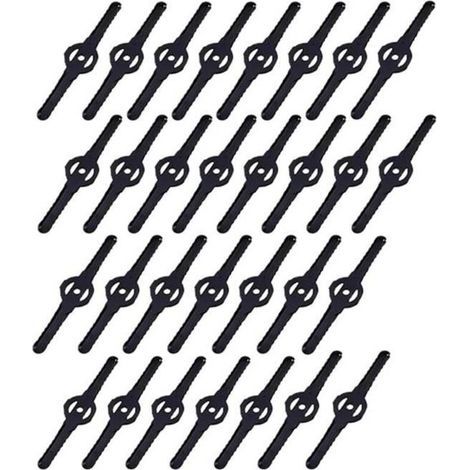 30 Pièces Noir Lame Débroussailleuse, Lame Coupe Bordure, Lame Plastique Coupe Bordure, Acessoires pour Coupe-bordures (1/3)