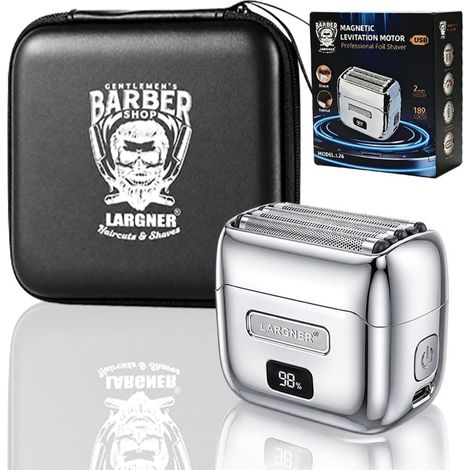Rasoir en aluminium pour homme - 5 lames flottantes - 14 000 tr/min - Moteur à lévitation magnétique - Rasoir électrique entièrement en métal pour homme - Étanchéité IPX7 - Humide/sec - Rechargeable (1/5)