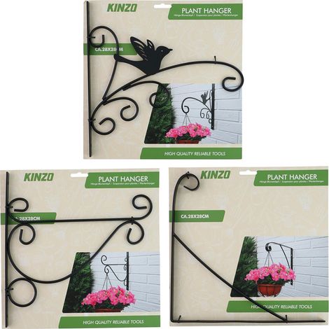 Colgador de plantas negro, modelos variados, 28 x 28 cm
