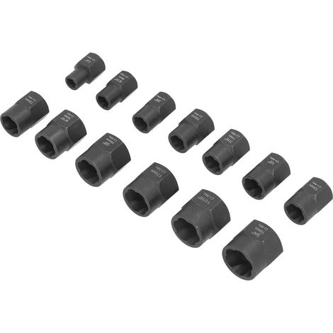 Lot de 13 douilles extraction écrous acier chrome vanadium noir dégraisseur vis rouillées coffret rangement (1/5)