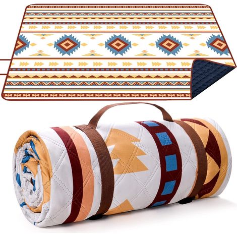 Couverture pique-nique XXL 200×300 cm, imperméable, poignée, famille/jardin. (1/4)