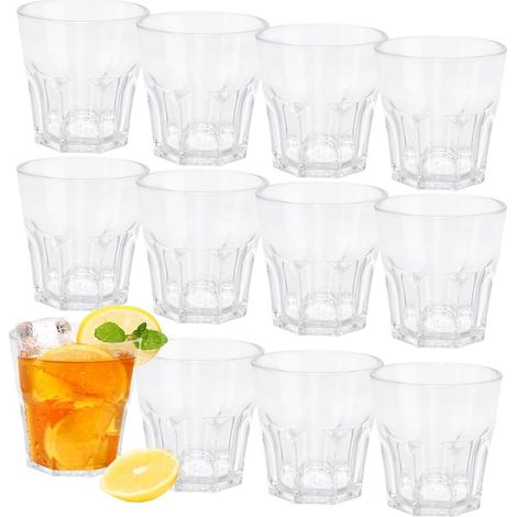 12 Piece Reusable Acrylic Water Glass, 160 ml (1/5)