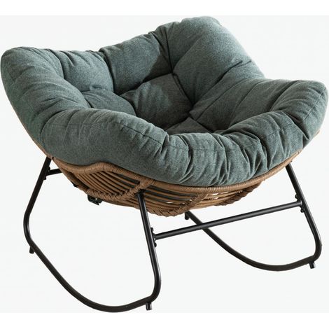 Fauteuil à bascule, fauteuil d’appoint rembourré en chenille, fauteuil à bascule moderne pour chambre d’enfant, salon, chambre, appartement (1/5)