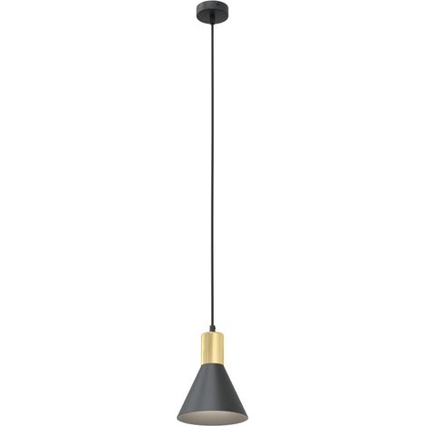 Suspension loft métal cône noir-or 1xE27 ROSA Emibig (1/5)