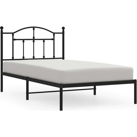 Maison Exclusive - Giroletto con Testiera in Metallo Nero 100x190 cm (1/5)