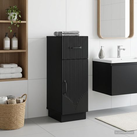 vidaXL Mobiletto da Bagno HOORN Nero 30 x 31 x 77 cm