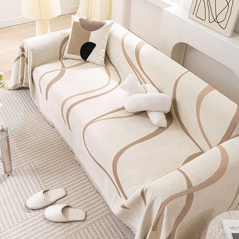 JSSEVN - Large 3-Seater Sofa Throw, XXL Corner Sofa Protector, Left/Right Rounded, Cat/Dog Claw Design, Corner Sofa Cover (A, 180 130) (1/5)