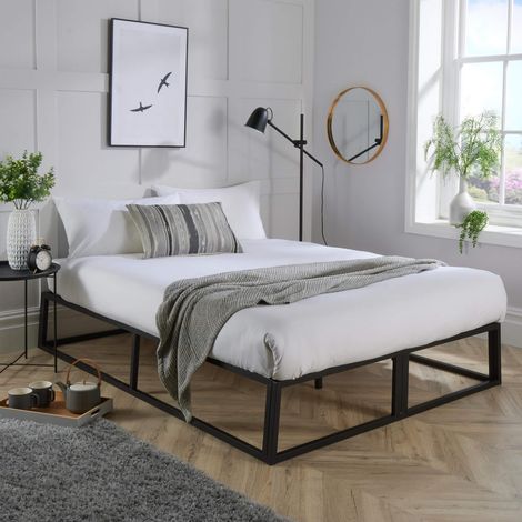 Metal 4ft Platform Bed Black (1/5)