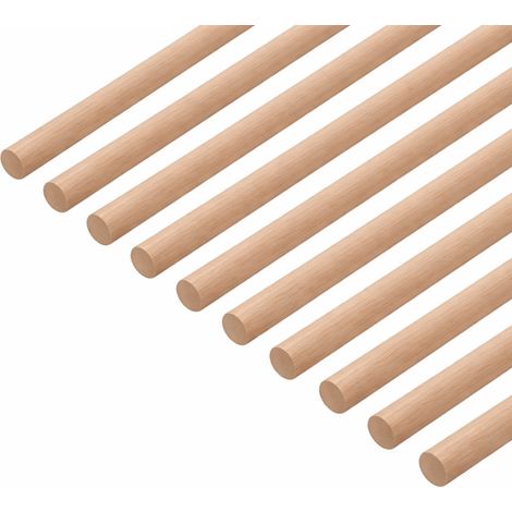 Baguette ronde hêtre Ø10×1000 mm brut 10 pièces (1/5)