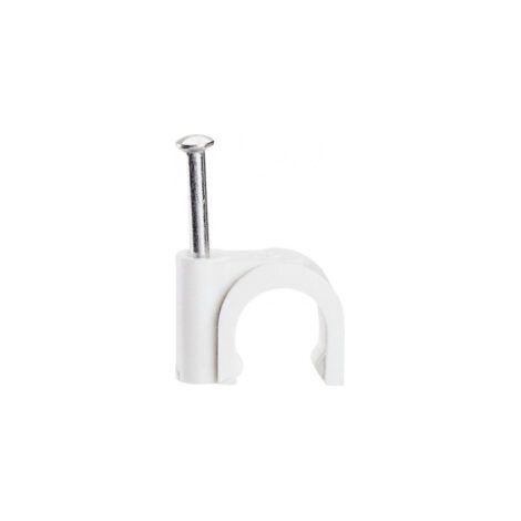 Boite de 100 pontets mono-diamètre attaches cables ou gaines blanc RAL9017 Ø7mm (1/2)