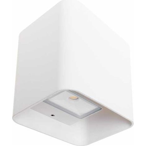 Lampada da parete ip54 2x4w led 650lm 6500k 95°l.11xan.9,5xal.11cm alluminio white