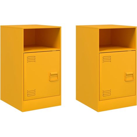 Maison Exclusive - Nachttische 2 Stk. Senfgelb 34,5x39x62 cm Stah