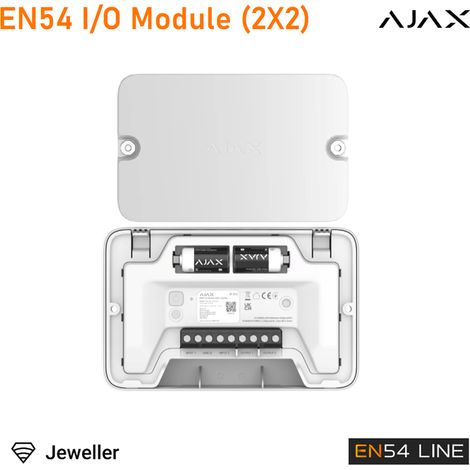 124590 - Fire & Life Safety EN54 - EN54 I/O Module (2X2) - Ajax EN54 I/O Module (2X2) - colore white - Ajax fire & life safety EN54