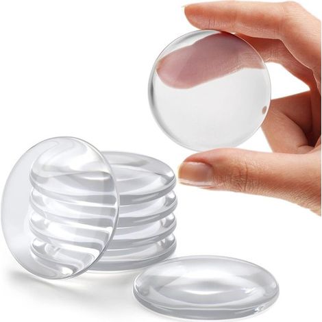 Fermamaniglie per porte da parete resistenti, confezione da 12 pezzi, diametro 4 cm, spessore 0,8 cm. Protezioni per maniglie in gomma trasparente. Protezione silenziosa per pareti. (1/5)