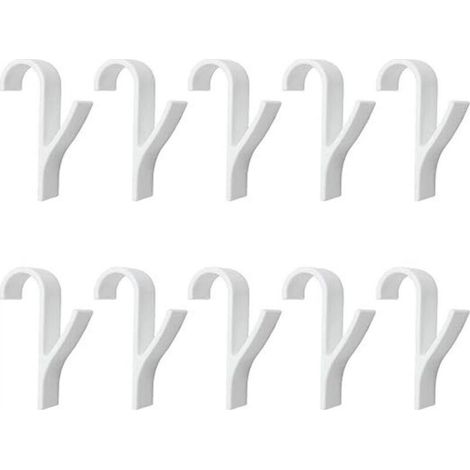 10-piece Radiator Hooks, White Plastic Radiator Hooks, Towel Rail Radiator Hooks, Bathroom Towel Hooks, Hooks for Bathroom and Kitchen (White)