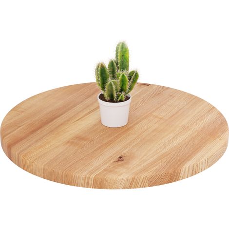LAMO Manufaktur Holzplatte rund 50 cm aus Naturholz  Tischplatte für Couchtisch, Kaffeetisch,  Stärke: 28 mm  Farbe: Dunkel