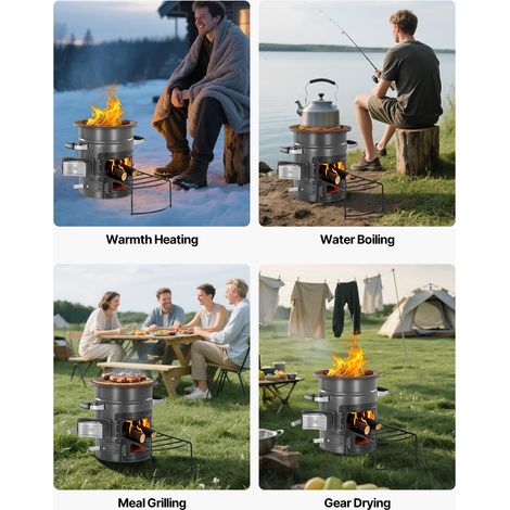 Réchaud Camping Rocket - Poêle à Bois Portable en Acier SPCC (1/5)