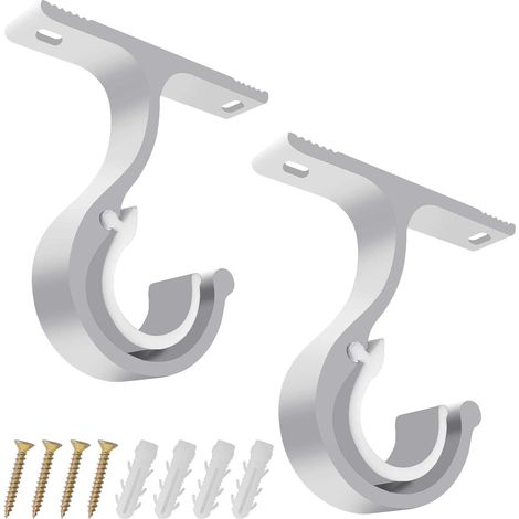 Tringle rideau alliage aluminium résistant tige 20-28 mm fixation murale plafond, idéale dressing penderie blanc moderne