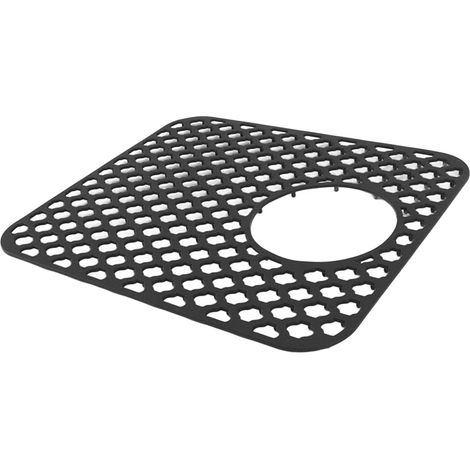Égouttoir d'évier en silicone noir avec trous de drainage latéraux, antidérapant, anti-rayures, entretien facile, pour cuisine et maison (1/5)
