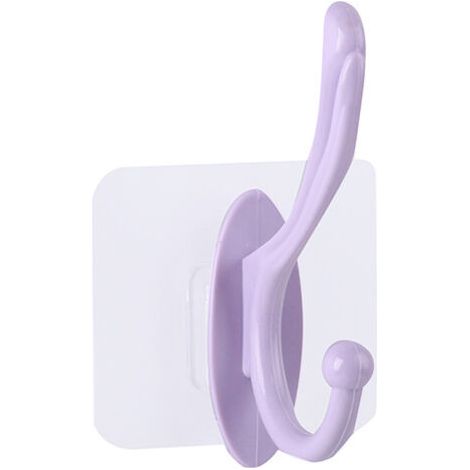 BUNTHAUS Paquet de 4 crochets à serviettes auto-adhésifs, crochet de salle de bains, crochet de porte en plastique de cuisine, perçage gratuit（violet nordique） (1/5)