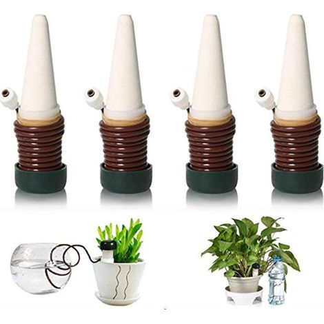 Kit d'irrigation goutte à goutte à 4 bouteilles, arrosage automatique des plantes, adapté aux plantes d'intérieur et d'extérieur (1/5)