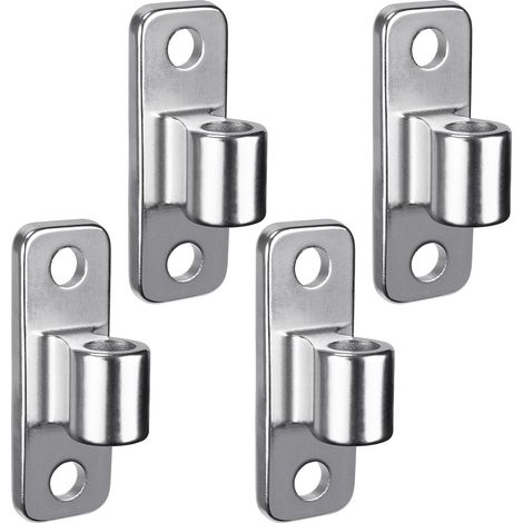 Plaque de Charnière à Bande Robuste 4pcs, Support d'œillet de Portail de Jardin en Métal Matériel, 9.93.55cm, Acier inoxydable, Argent (1/5)