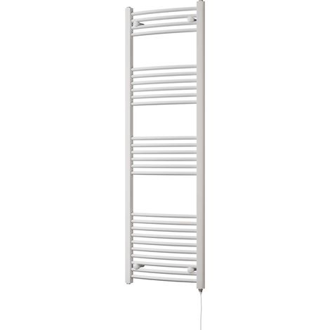 Zennor - White Electric Towel Rail H1600mm x W500mm Curved 600w Standard (1/3)