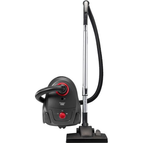 Aspirateur avec sac, aspirateur de sol avec 3 sacs à poussière, manche télescopique de 94cm et suceur de sol commutable, rayon d'action de 7.5m, filtre HEPA12 et microfiltre lavable, Rouge, Noir (1/5)