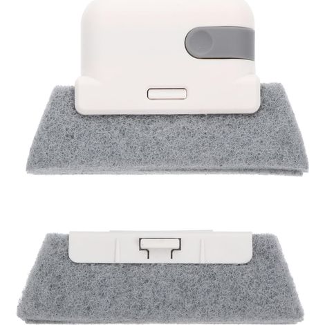 Brosse à Rainures avec Tampon Abrasif pour Fenêtres Multifonctionnelle en PP Facile à Tenir 1 Brosse Tête Incluse pour et Cadres de Fenêtres (1/5)