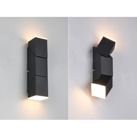 LED Wandleuchte RAGLAN für innen schwenkbar Schwarz, Höhe 17cm