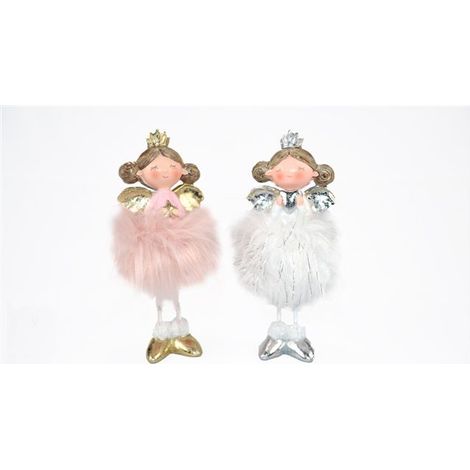 Bambolina Bambola Decorativo Natalizio con Luce 22 cm 2 Colori (1/2)