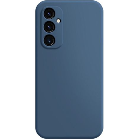Coque pour Samsung Galaxy A15, Silicone Lite, bleu marine + verre 9H (1/3)