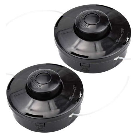 Lot de 2 Tête de débroussailleuse Universelle A6481 Nylon Bobine de Rechange de Tondeuse Débroussailleuse Tête De Coupe M10 X 1,25 pour Débroussailleuse Thermique à Essence (1/5)