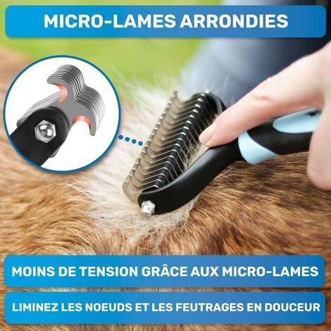 Brosse à poils longs pour chiens et chats – Peigne de toilettage pour sous-poil enlève le sous-poil et le duvet – Massages et protection supérieure des poils Visitez l'animalerie bleue (1/3)