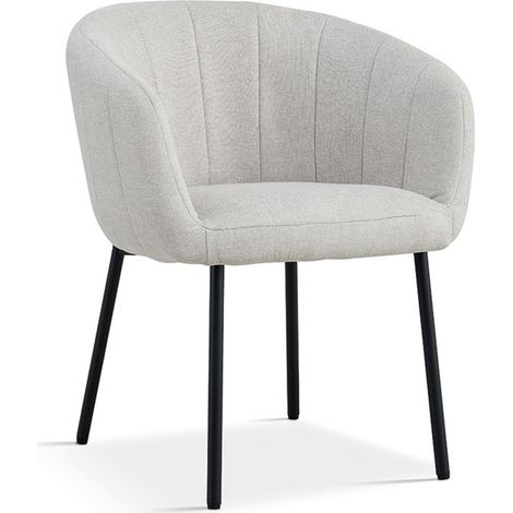 Sedia SEVILLE – Tessuto beige – Piedi in metallo – Altezza 79 cm – Stile contemporaneo (1/5)
