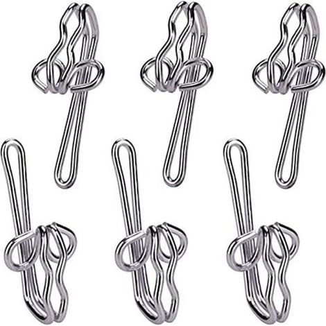28x12mm Crochets à Rideaux Robustes - 100 pcs - Crochet en Métal Solide pour Rideau. Rideau de Douche - Crochet a Rideau Versatile et Facile à Installer - Acier Inoxydable (1/5)