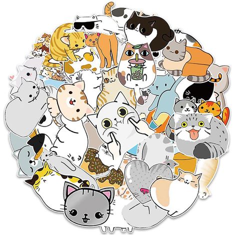 Autocollants Chats - 50 Autocollants Enfants - Vinyle Imperméable Animaux Scrapbooking Nature Autocollants Décoratifs, Autocollants Bullet Journal, Idéal pour Cadeau (1/5)