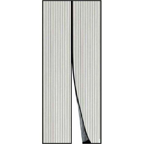 Zanzariera magnetica per porta, tenda a rete, chiusura magnetica dall'alto verso il basso con chiusura automatica, mantiene l'aria fresca all'interno (90x210 cm, nero) - Crezuo