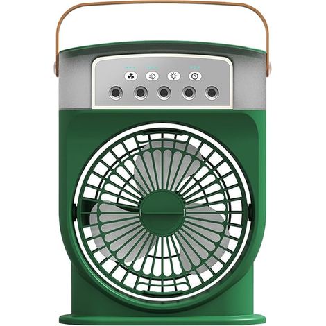 Climatiseur portable silencieux 4-en-1 - ventilateur avec humidificateur, climatiseur mobile sans émission, avec minuterie, trois vitesses et fonction air frais (vert) (1/5)